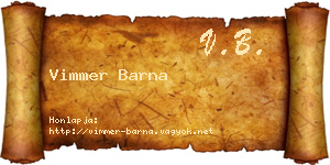 Vimmer Barna névjegykártya